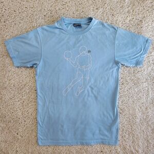 K1X Basketball Graphic T-Shirt Light Blue Crew Neck Mens Size Large